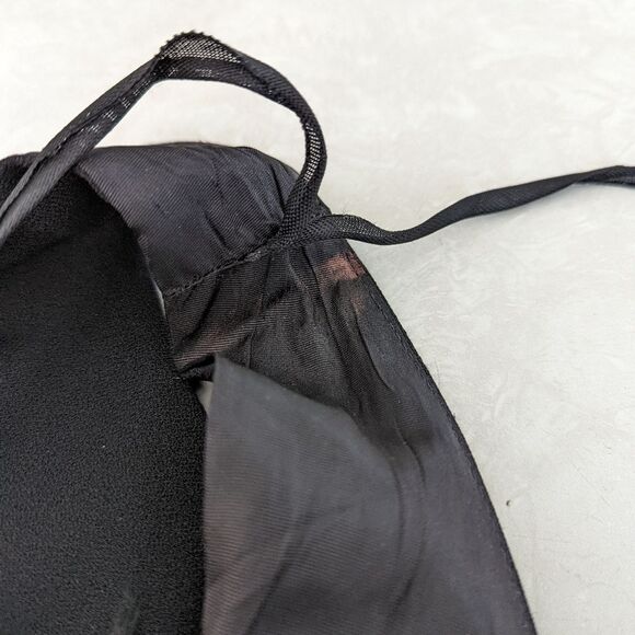 Vintage Black Sheath Dress with Lace and Bow - Picture 10 of 13